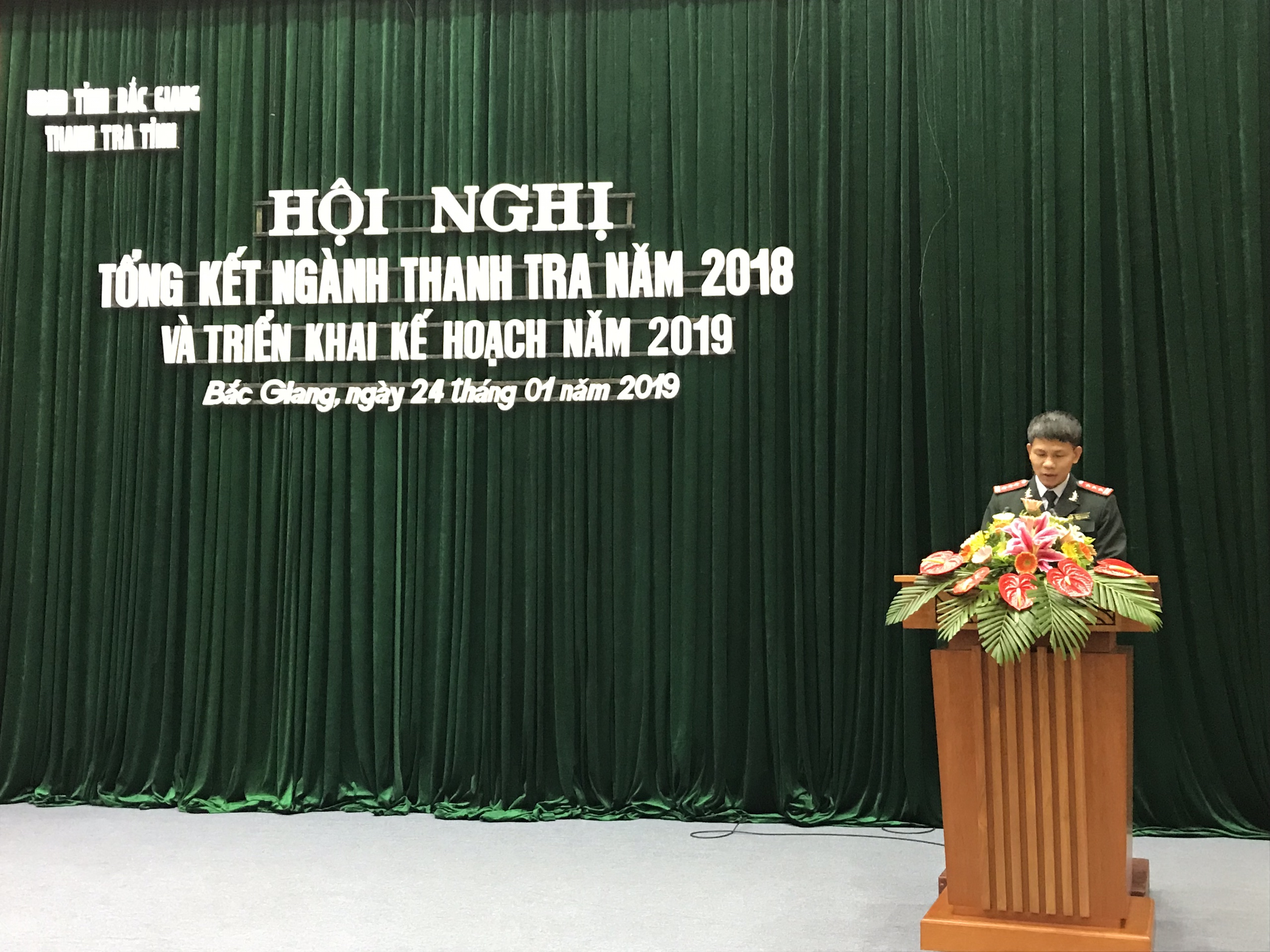 Đồng chí Nguyễn Sơn Hồng – Phó Chánh Thanh tra tỉnh, Báo cáo kết quả công tác của ngành thanh tra tỉnh Bắc Giang tại Hội nghị